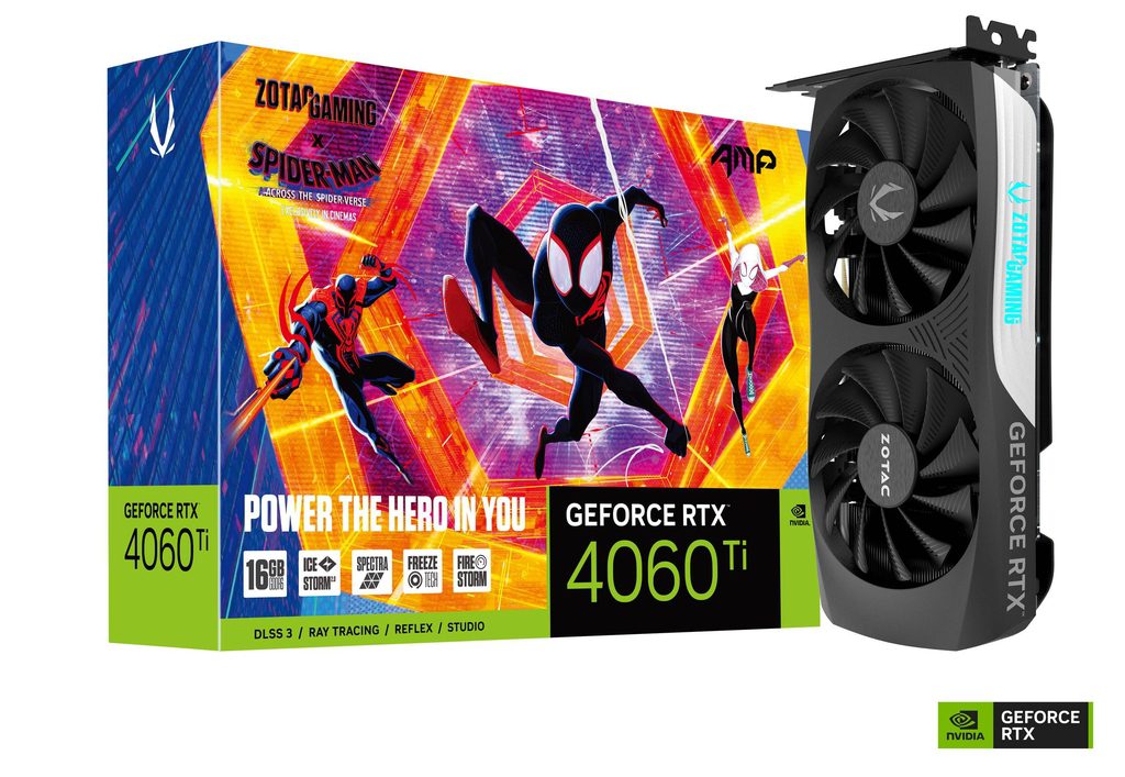 「ZOTAC GAMING GEFORCE RTX 4060 Ti 16GB AMP SPIDER-MAN Across the Spider-Verse Bundle